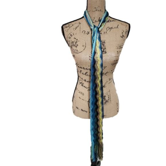 Loft green yellow and black Chevron rectangular scarf new‎ - Picture 1 of 3